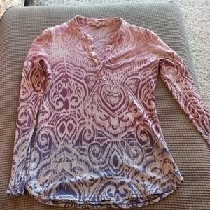 Sheer long sleeve Athleta Henley top